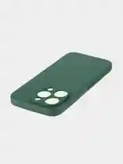 Тёмно-зелёный ребристый чехол для Apple iPhone 15 Pro силиконовый ROSCO матовый, тонкий, текстура карбон