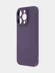 Фиолетовый ребристый чехол для Apple iPhone 15 Pro силиконовый ROSCO матовый, тонкий, текстура карбон