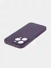 Фиолетовый ребристый чехол для Apple iPhone 15 Pro силиконовый ROSCO матовый, тонкий, текстура карбон