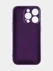 Фиолетовый ребристый чехол для Apple iPhone 15 Pro силиконовый ROSCO матовый, тонкий, текстура карбон