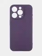 Фиолетовый ребристый чехол для Apple iPhone 15 Pro силиконовый ROSCO матовый, тонкий, текстура карбон