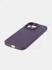 Фиолетовый ребристый чехол для Apple iPhone 15 Pro силиконовый ROSCO матовый, тонкий, текстура карбон