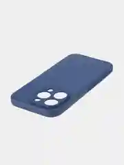 Синий ребристый чехол для Apple iPhone 15 Pro силиконовый ROSCO матовый, тонкий, текстура карбон