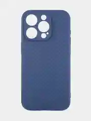 Синий ребристый чехол для Apple iPhone 15 Pro силиконовый ROSCO матовый, тонкий, текстура карбон