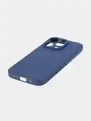 Синий ребристый чехол для Apple iPhone 15 Pro силиконовый ROSCO матовый, тонкий, текстура карбон