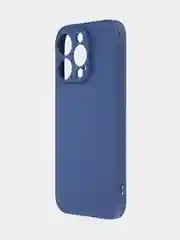 Синий ребристый чехол для Apple iPhone 15 Pro силиконовый ROSCO матовый, тонкий, текстура карбон