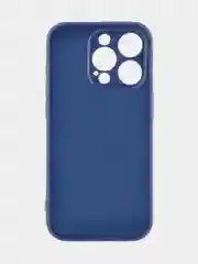 Синий ребристый чехол для Apple iPhone 15 Pro силиконовый ROSCO матовый, тонкий, текстура карбон