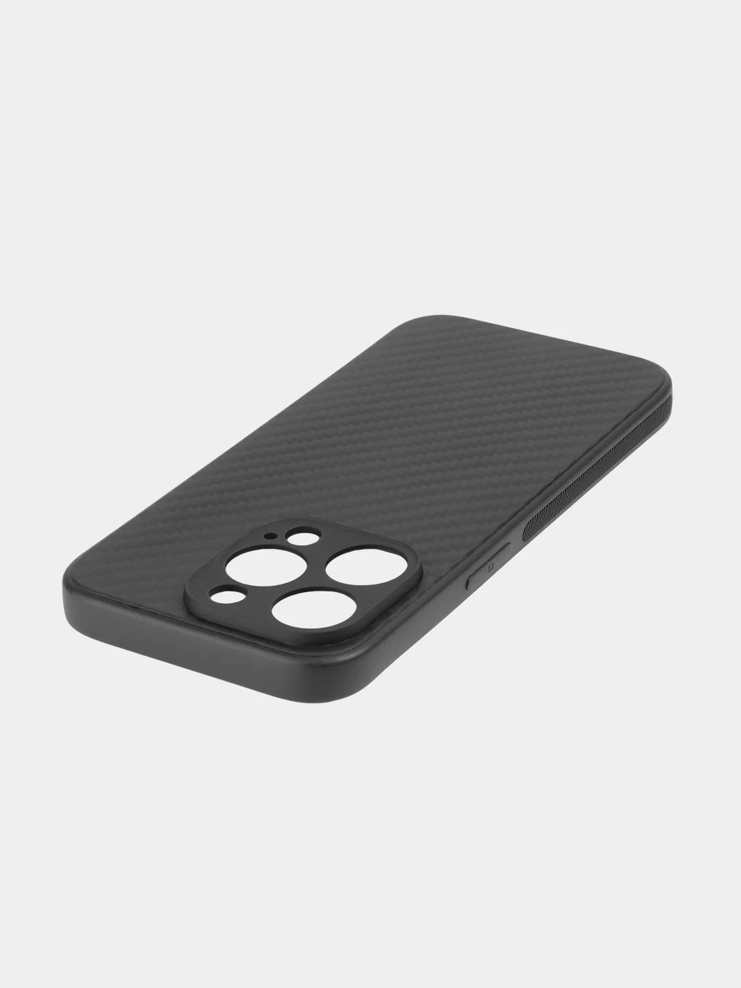 Черный ребристый чехол для Apple iPhone 15 Pro силиконовый ROSCO матовый, тонкий, текстура карбон