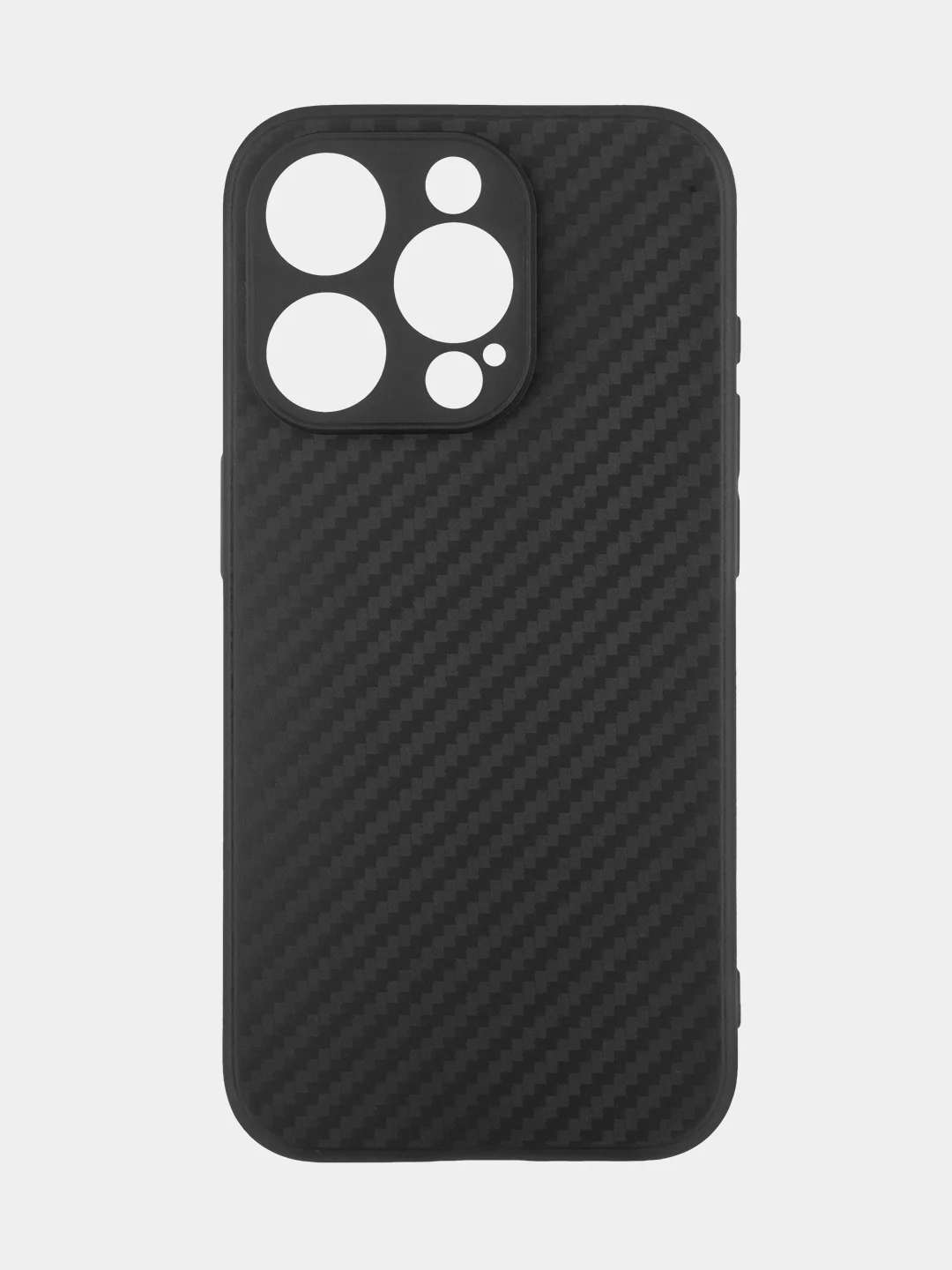 Черный ребристый чехол для Apple iPhone 15 Pro силиконовый ROSCO матовый, тонкий, текстура карбон