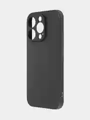 Черный ребристый чехол для Apple iPhone 15 Pro силиконовый ROSCO матовый, тонкий, текстура карбон