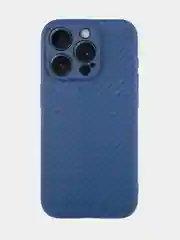 Синий ребристый чехол для Apple iPhone 15 Pro силиконовый ROSCO матовый, тонкий, текстура карбон
