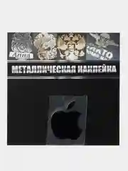Черный металлическая наклейка-стикер "Яблоко iPhone" на телефон