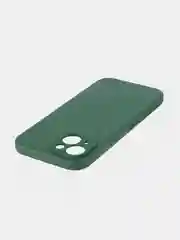 Тёмно-зелёный ребристый чехол для Apple iPhone 15 силиконовый ROSCO матовый тонкий с текстурой карбон