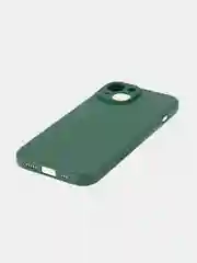 Тёмно-зелёный ребристый чехол для Apple iPhone 15 силиконовый ROSCO матовый тонкий с текстурой карбон