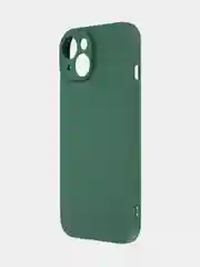 Тёмно-зелёный ребристый чехол для Apple iPhone 15 силиконовый ROSCO матовый тонкий с текстурой карбон