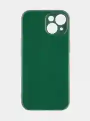 Тёмно-зелёный ребристый чехол для Apple iPhone 15 силиконовый ROSCO матовый тонкий с текстурой карбон