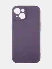 Фиолетовый ребристый чехол для Apple iPhone 15 силиконовый ROSCO матовый тонкий с текстурой карбон
