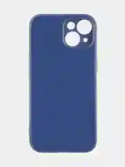 Синий ребристый чехол для Apple iPhone 15 силиконовый ROSCO матовый тонкий с текстурой карбон