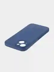 Синий ребристый чехол для Apple iPhone 15 силиконовый ROSCO матовый тонкий с текстурой карбон
