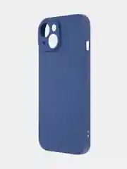 Синий ребристый чехол для Apple iPhone 15 силиконовый ROSCO матовый тонкий с текстурой карбон