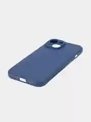 Синий ребристый чехол для Apple iPhone 15 силиконовый ROSCO матовый тонкий с текстурой карбон