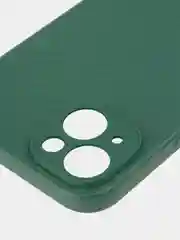 Тёмно-зелёный ребристый чехол для iPhone 15 Plus силиконовый ROSCO матовый тонкий с текстурой карбон