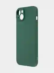 Тёмно-зелёный ребристый чехол для iPhone 15 Plus силиконовый ROSCO матовый тонкий с текстурой карбон
