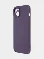 Фиолетовый ребристый чехол для iPhone 15 Plus силиконовый ROSCO матовый тонкий с текстурой карбон