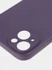 Фиолетовый ребристый чехол для iPhone 15 Plus силиконовый ROSCO матовый тонкий с текстурой карбон