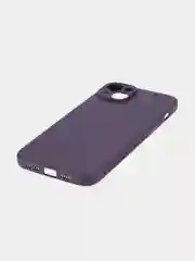 Фиолетовый ребристый чехол для iPhone 15 Plus силиконовый ROSCO матовый тонкий с текстурой карбон