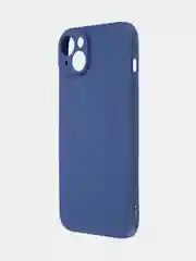 Синий ребристый чехол для iPhone 15 Plus силиконовый ROSCO матовый тонкий с текстурой карбон