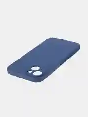 Синий ребристый чехол для iPhone 15 Plus силиконовый ROSCO матовый тонкий с текстурой карбон