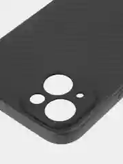 Фиолетовый ребристый чехол для iPhone 15 Plus силиконовый ROSCO матовый тонкий с текстурой карбон