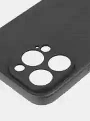 Черный ребристый чехол для iPhone 15 Pro Max силиконовый ROSCO матовый тонкий с текстурой карбон