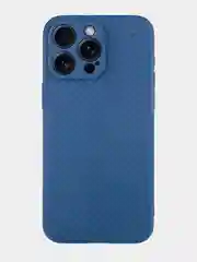 Синий ребристый чехол для iPhone 15 Pro Max силиконовый ROSCO матовый тонкий с текстурой карбон