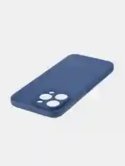 Синий ребристый чехол для iPhone 15 Pro Max силиконовый ROSCO матовый тонкий с текстурой карбон