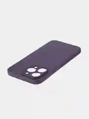 Фиолетовый ребристый чехол для iPhone 15 Pro Max силиконовый ROSCO матовый тонкий с текстурой карбон