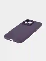 Фиолетовый ребристый чехол для iPhone 15 Pro Max силиконовый ROSCO матовый тонкий с текстурой карбон