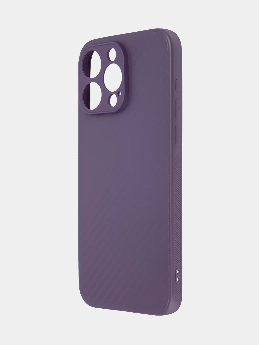 Фиолетовый ребристый чехол для iPhone 15 Pro Max силиконовый ROSCO матовый тонкий с текстурой карбон