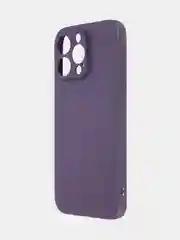 Фиолетовый ребристый чехол для iPhone 15 Pro Max силиконовый ROSCO матовый тонкий с текстурой карбон
