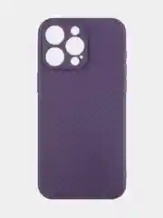 Фиолетовый ребристый чехол для iPhone 15 Pro Max силиконовый ROSCO матовый тонкий с текстурой карбон