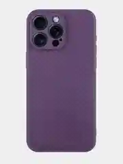 Фиолетовый ребристый чехол для iPhone 15 Pro Max силиконовый ROSCO матовый тонкий с текстурой карбон