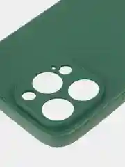 Тёмно-зелёный ребристый чехол для iPhone 15 Pro Max силиконовый ROSCO матовый тонкий с текстурой карбон