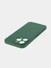 Тёмно-зелёный ребристый чехол для iPhone 15 Pro Max силиконовый ROSCO матовый тонкий с текстурой карбон