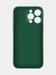 Тёмно-зелёный ребристый чехол для iPhone 15 Pro Max силиконовый ROSCO матовый тонкий с текстурой карбон