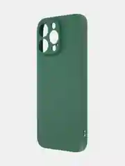 Тёмно-зелёный ребристый чехол для iPhone 15 Pro Max силиконовый ROSCO матовый тонкий с текстурой карбон