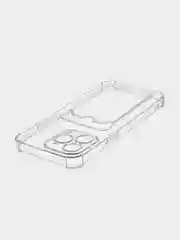 Прозрачный чехол для iPhone 15 Pro Max противоударный силиконовый ROSCO с карманом для карт, углами