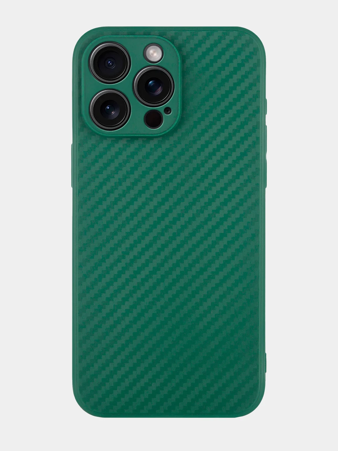Тёмно-зелёный чехол для iPhone 15, 14, 13 Pro, Max, Plus, Mini, ребристый, силиконовый, BROSCORP, карбон