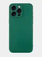 Тёмно-зелёный чехол для iPhone 15, 14, 13 Pro, Max, Plus, Mini, ребристый, силиконовый, BROSCORP, карбон
