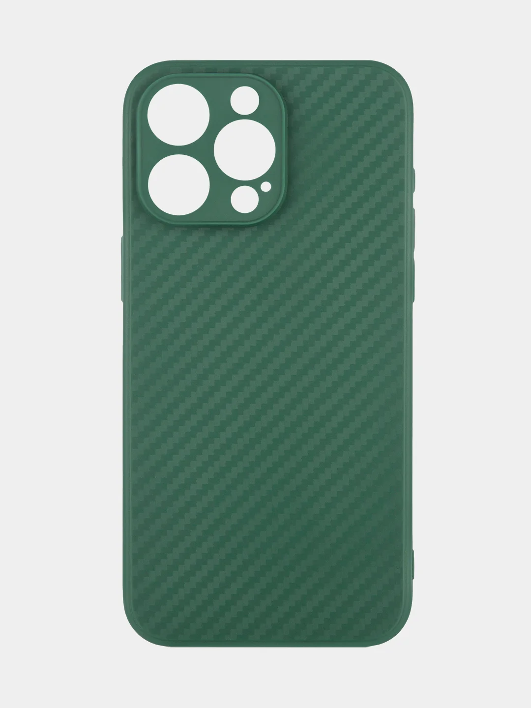 Тёмно-зелёный чехол для iPhone 15, 14, 13 Pro, Max, Plus, Mini, ребристый, силиконовый, BROSCORP, карбон
